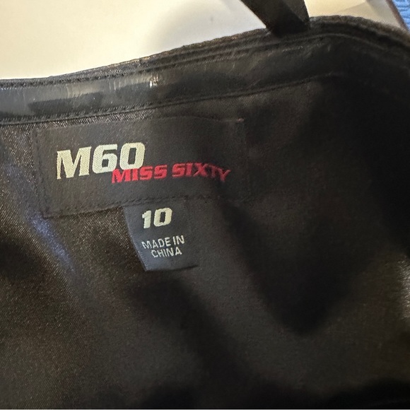 MISS SIXTY M60 Gold Shimmer Black Velvet Strapless Gun Metal Party Dress Size 10 - Picture 8 of 10